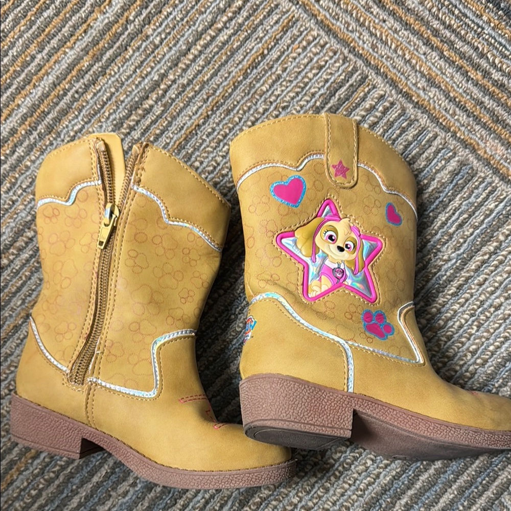 Paw Patrol Yellow Kids Boots with Skye Design